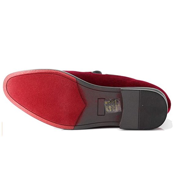 Men's Vintage Bow Tie Velvet Dress Loafers Slip On Fashion Shoes Classic Tuxedo - Picture 6 of 6
